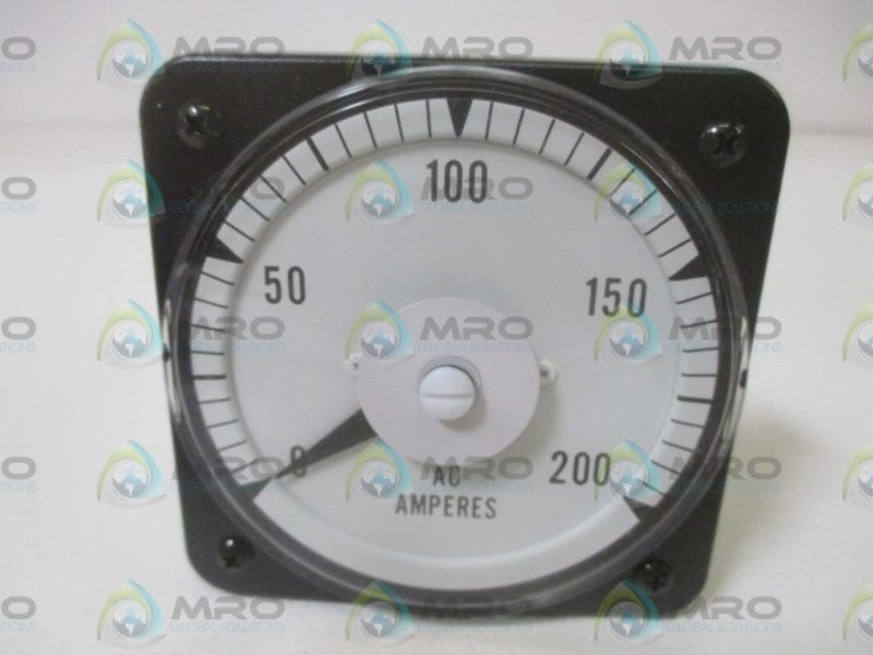 BRANOM INSTRUMENT CO. 103131LSRL PANEL METER 0-200 AC AMPERES  NSMP