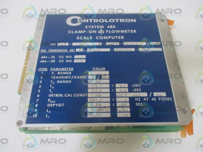 CONTROLOTRON 843N-8CS40-GM-P3C116-B-21056B SCALE COMPUTER  UNMP