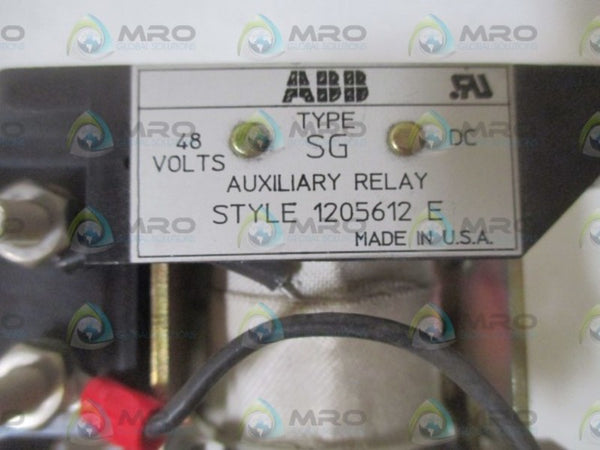 ABB 1205612 E TYPE SG AUXILIARY RELAY  NSNP