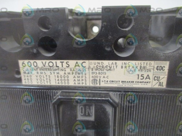 ITE EF3-B015 CIRCUIT BREAKER 15A  NSNP