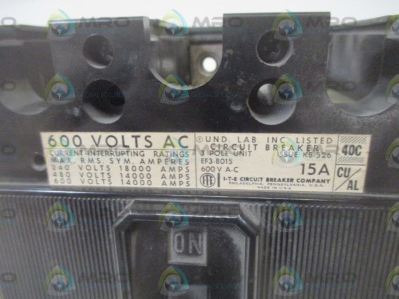 ITE EF3-B015 CIRCUIT BREAKER 15A  NSNP