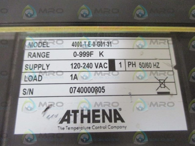 ATHENA 4000-T-E-0-G01-31 TEMPERATURE CONTROLLER  NSNP