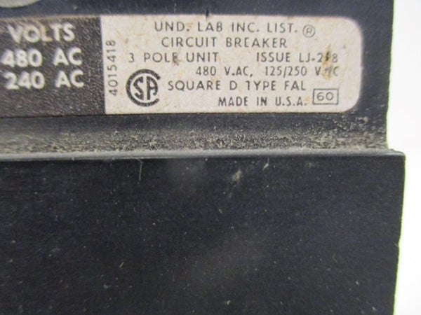 SQUARE D FAL360 CIRCUIT BREAKER UNMP