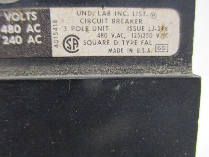 SQUARE D FAL360 CIRCUIT BREAKER UNMP