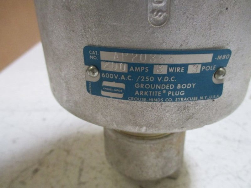 CROUSE-HINDS ARKTITE AP20355 GROUNDED BODY PLUG 200A 3W 3P NSMP