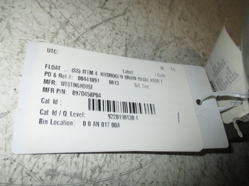 WESTINGHOUSE 897D458P04 DRAIN REGULATOR NSNP