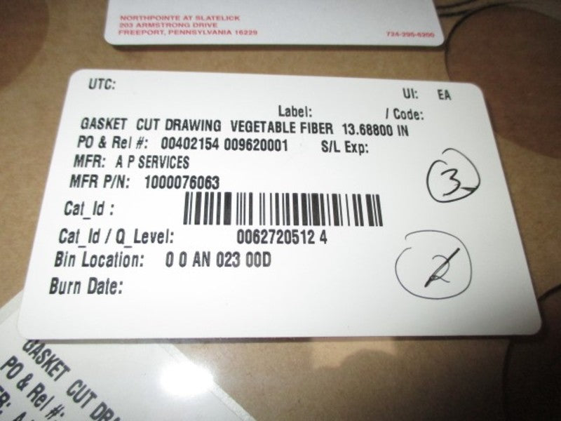 AP SERVICES 1000076063 GASKET CUT DRAWING NSMP