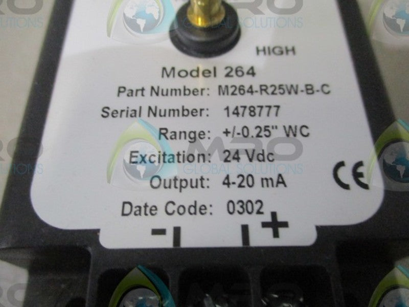 SETRA M264-R25W-B-C DIFFERENTIAL PRESSURE TRANSDUCER  NSMP