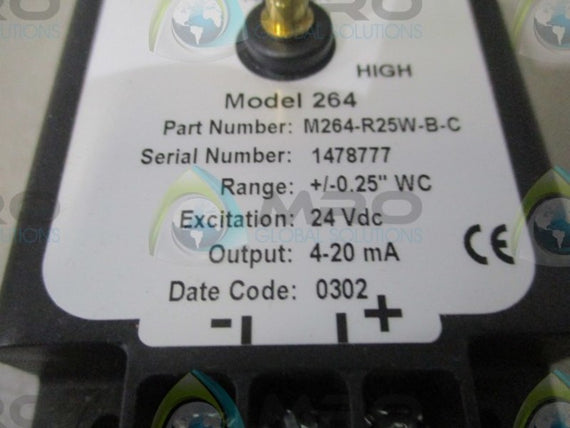 SETRA M264-R25W-B-C DIFFERENTIAL PRESSURE TRANSDUCER  NSMP