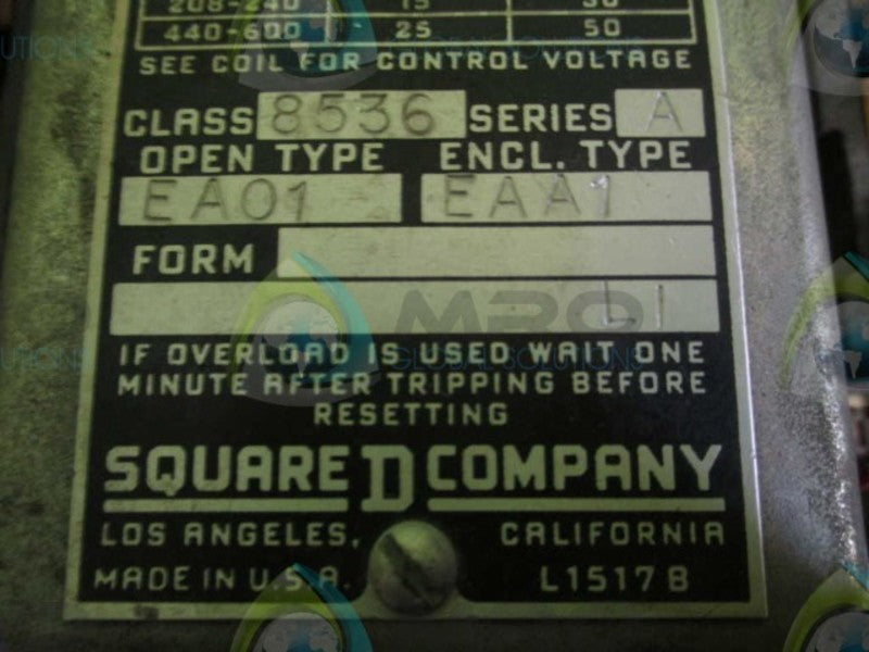 SQUARE D 8536-EAO1 STARTER  UNMP