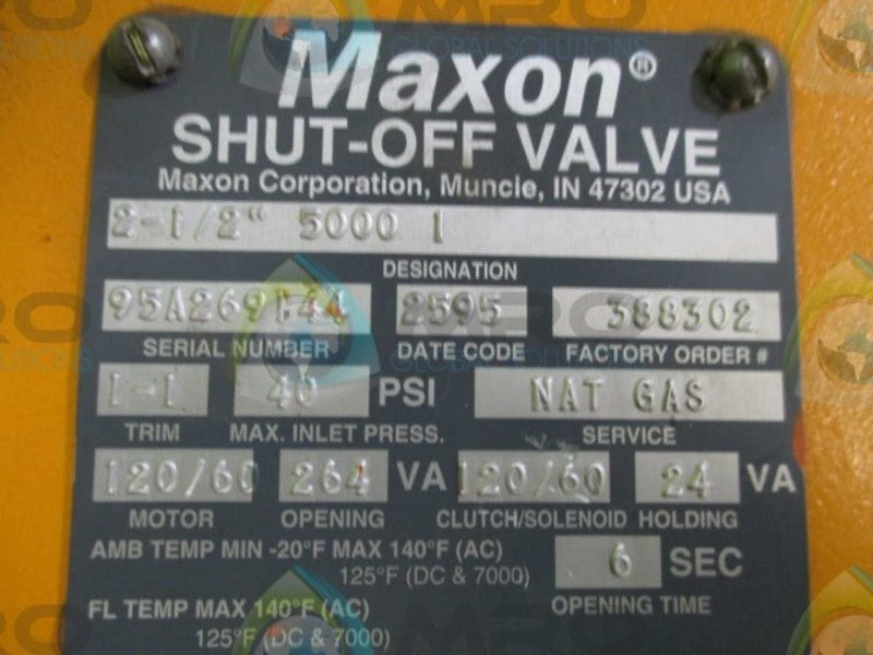 MAXON 5000 1 120V 40PSI 2-1/2"  UNMP