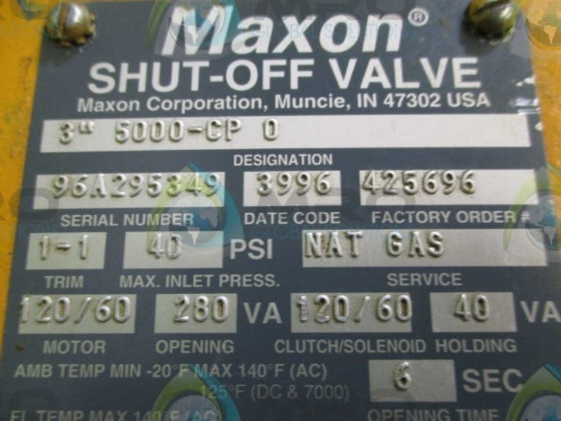 MAXON 5000-CP 0 120V 40PSI 3"  UNMP
