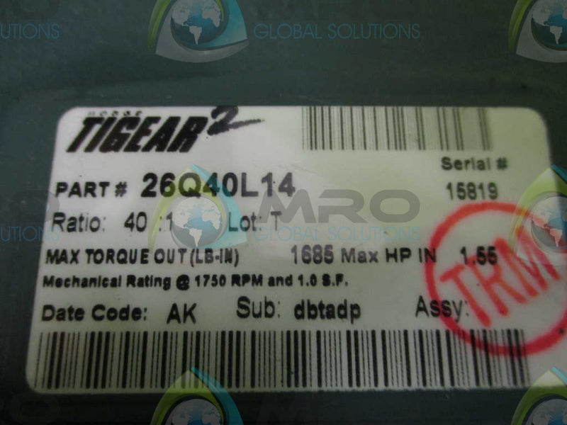 DODGE TIGEAR 2 26Q40L14 GEAR REDUCER 1.55 HP 1750 RPM  NSNP