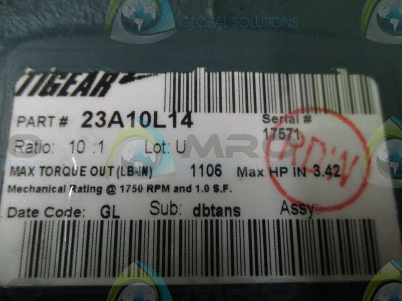 DODGE TIGEAR 2 23A10L14 REDUCER 3.42 HP 1750 RPM  NSNP