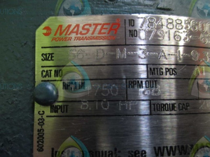 DODGE MASTER 7848856001MP GEAR REDUCER 8.10 HP 1750 RPM  NSNP