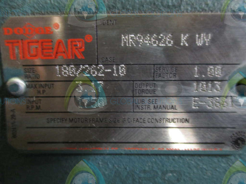 DODGE TIGEAR MR94626 K WY GEAR REDUCER 3.17 HP 1750 RPM  UNMP