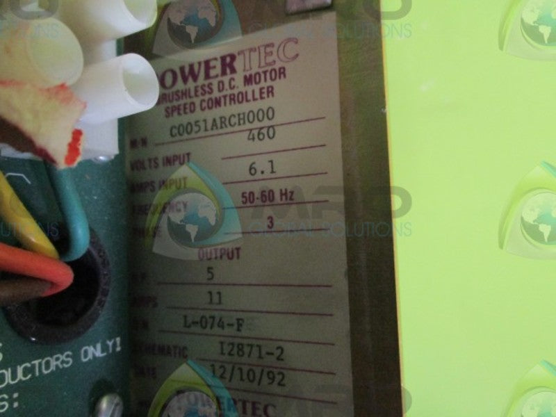 POWERTEC C0051ARCH000 BRUSHLESS DC MOTOR SPEED CONTROLLER  UNMP