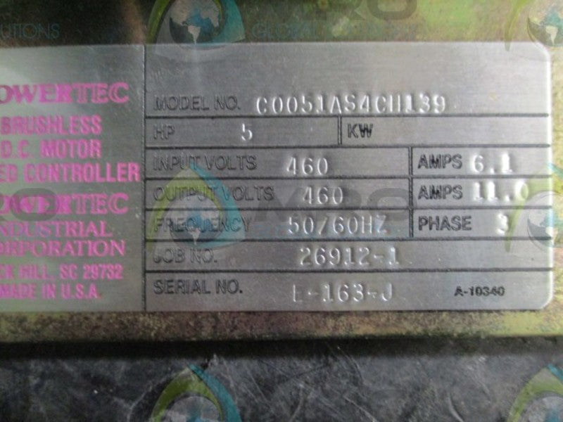 POWERTEC C0051AS4CH139 BRUSHLESS DC MOTOR SPEED CONTROLLER  UNMP