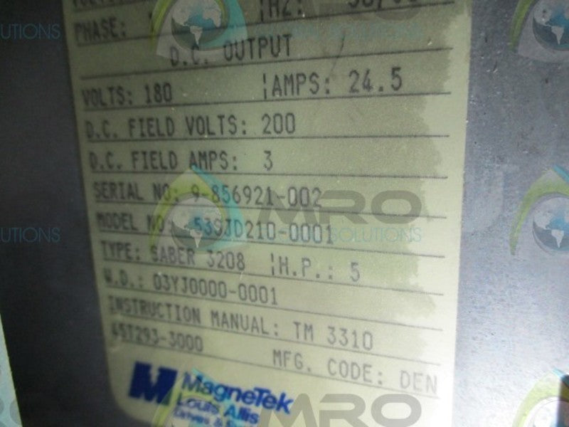 MAGNETEK 53SJD210-0001 DC DRIVE 3208  UNMP