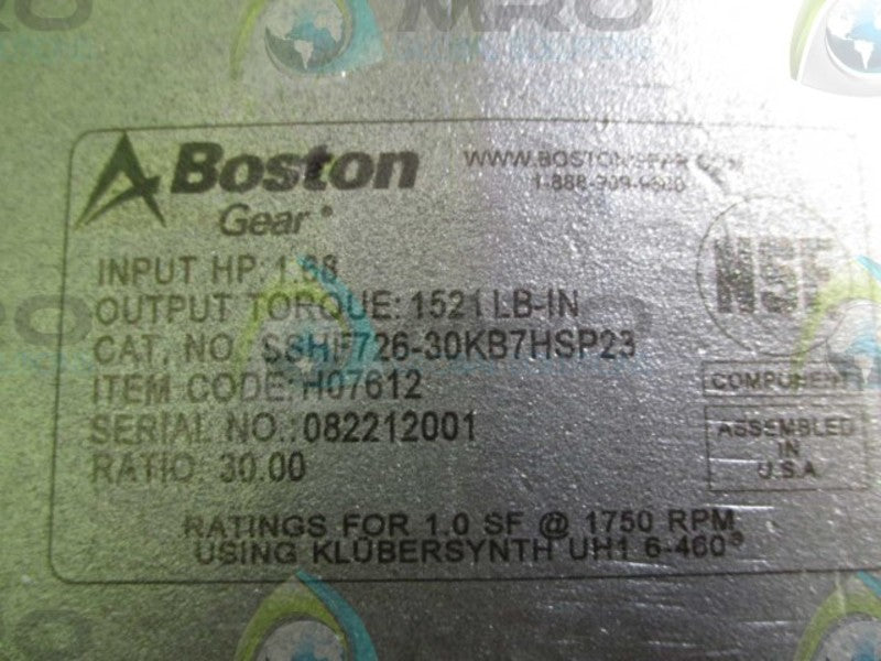 BOSTON GEAR SSHF726-30KB7HSP23 1.68HP 1750RPM NSNP