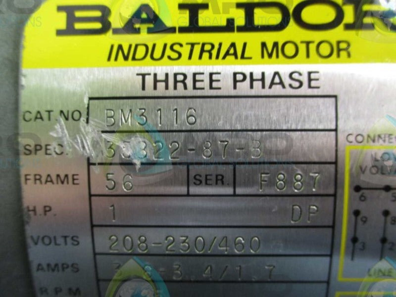 BALDOR BM3116 35322-87-B  UNMP
