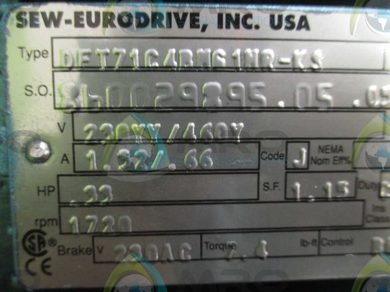 SEW-EURODRIVE DFT71C4BMG1MR-KS UNMP