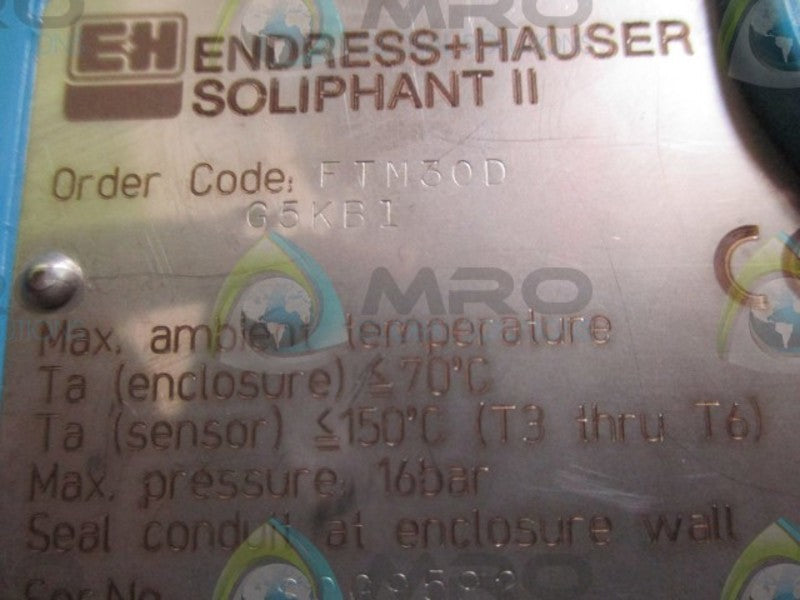 ENDRESS+HAUSER SOLIPHANT II FTM30D-G5KB1 LEVEL SWITCH  UNMP