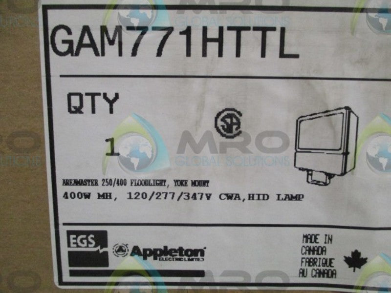 APPLETON GAM771HTTL FLOODLIGHT YOKE MOUNT  NSMP