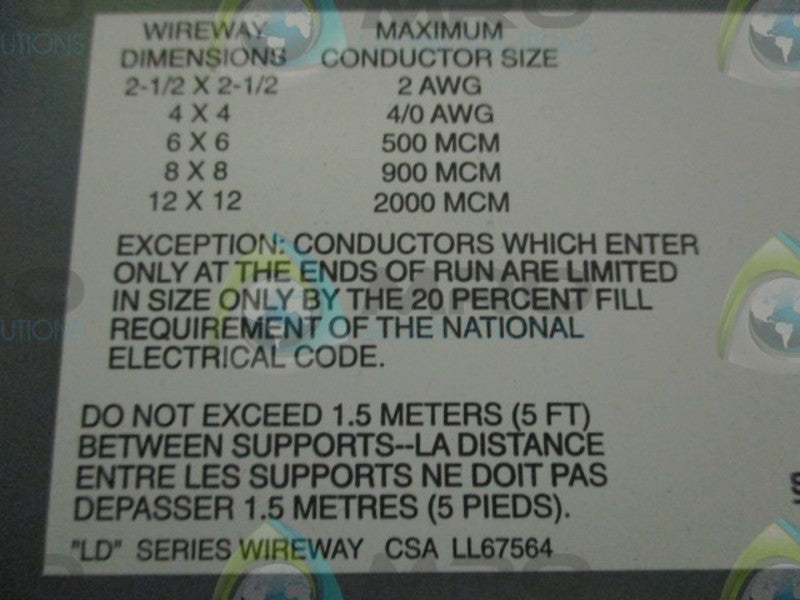SQUARE D LD85 GENERAL PURPOSE WIREWAY 5'  NSMP