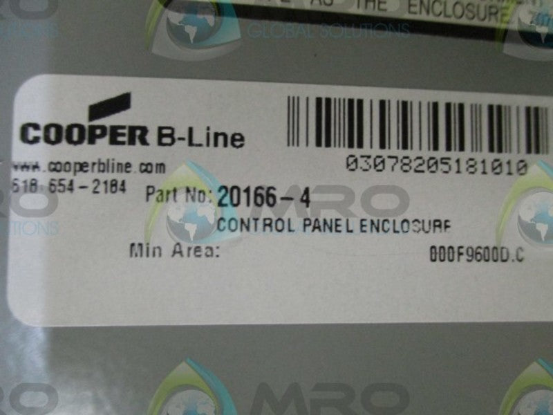 COOPER B-LINE 20166-4 CONTROL PANEL ENCLOSURE (AS PICTURED)  NSNP