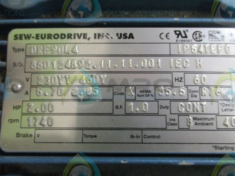 SEW EURODRIVE DRE90L4 R47DRE90L4 NSNP