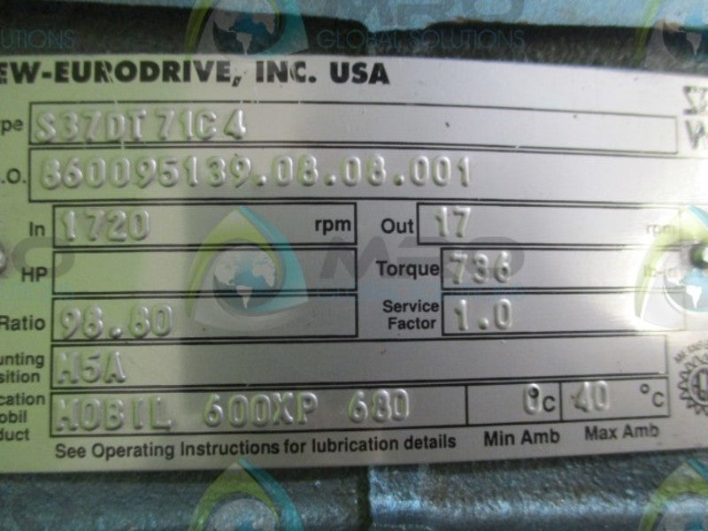 SEW EURODRIVE DFT71C4 S37DT71C4 (AS PICTURED)  NSNP