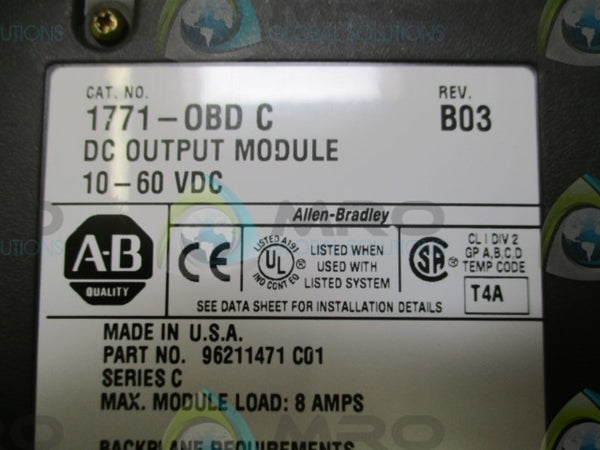 ALLEN BRADLEY 1771-OBD SER. C (REMANUFACTURED)  NSMP