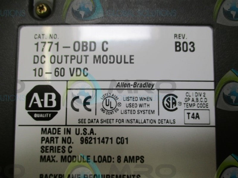 ALLEN BRADLEY 1771-OBD SER. C (REMANUFACTURED)  NSMP