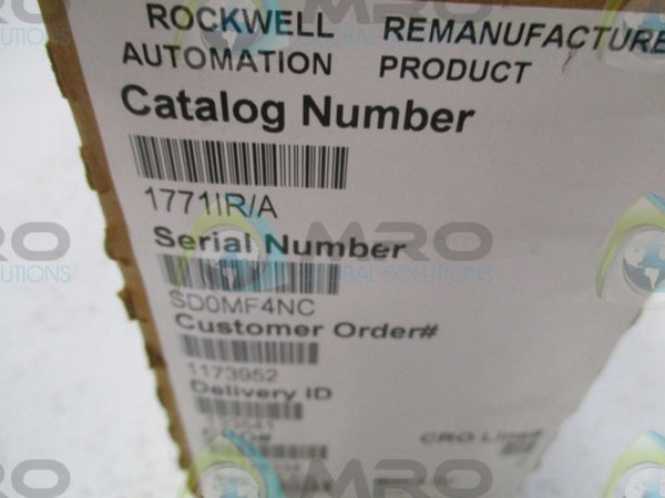 ALLEN BRADLEY 1771-IR SER. A F/W L INPUT MODULE (REMANUFACTURED)  NSMP