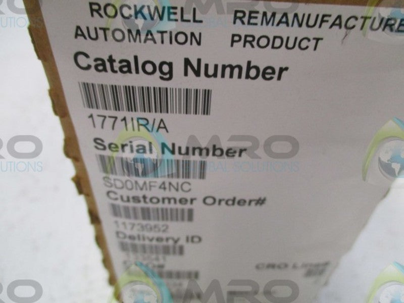 ALLEN BRADLEY 1771-IR SER. A F/W L INPUT MODULE (REMANUFACTURED)  NSMP