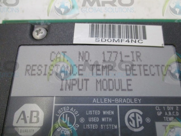 ALLEN BRADLEY 1771-IR SER. A F/W L INPUT MODULE (REMANUFACTURED)  NSMP