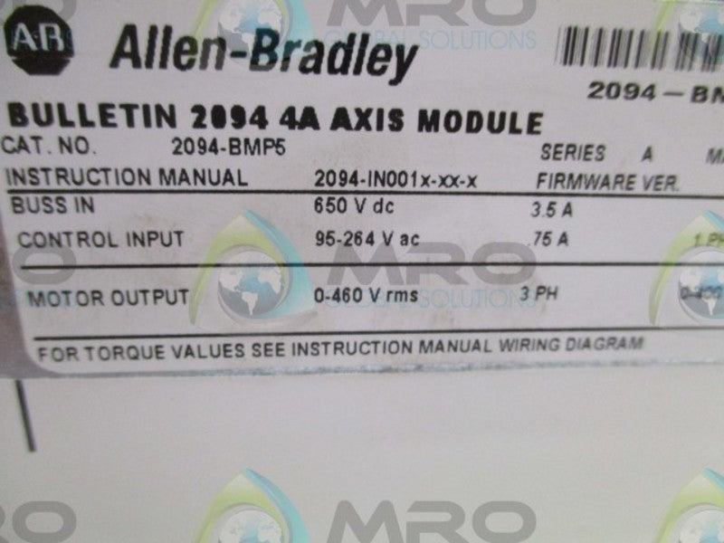 INDUSTRIAL SPARE PART 2094-BMP5 SER. A REMAN