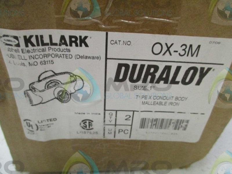 KILLARK OX-3M CONDUIT BODY 1" PACKAGE OF 2  NSMP
