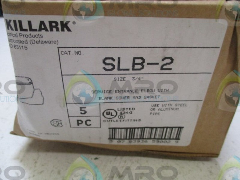 KILLARK SLB-2 SERVICE ENTRANCE ELBOW 3/4" PACKAGE OF 5  NSMP