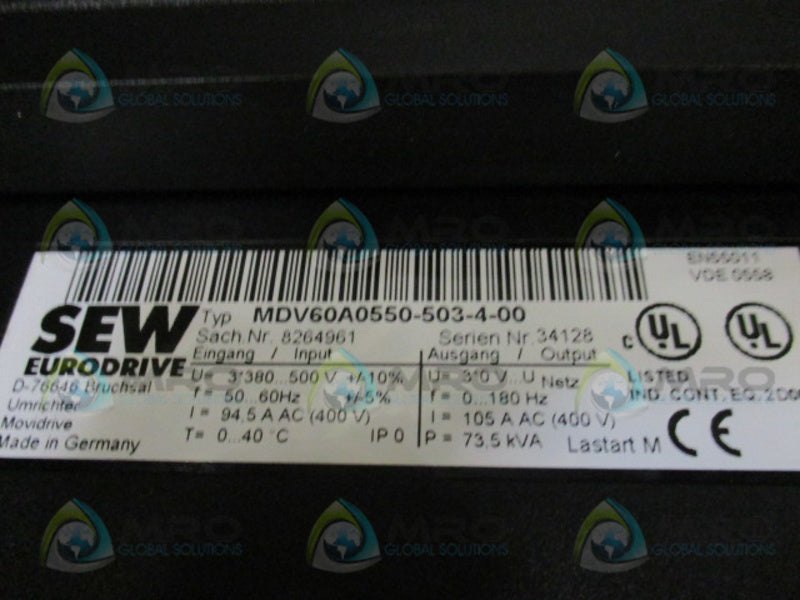 SEW EURODRIVE MDV60A0550-503-4-00 (AS IS)  UNMP