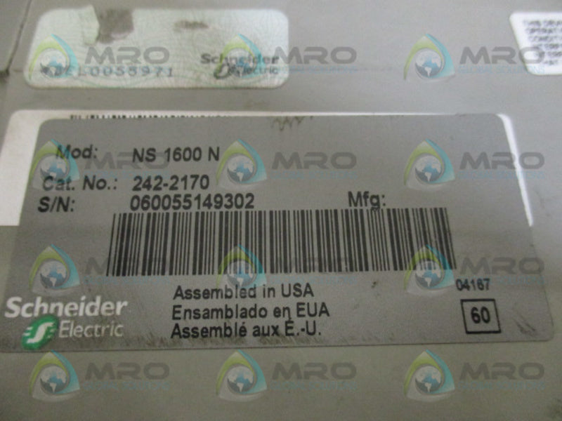 SCHNEIDER ELECTRIC NS1600N CIRCUIT BREAKER (AS PICTURED)  UNMP