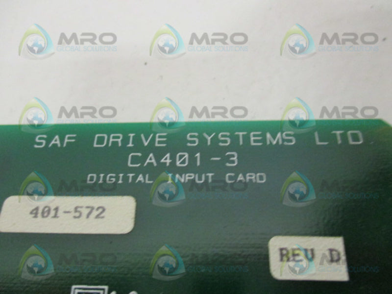 SAFTRONICS CA401-3 DIGITAL INPUT CARD  UNMP