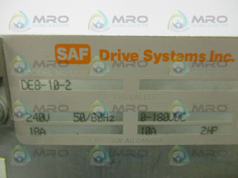 SAFTRONICS DE8-10-2 DC DRIVE  UNMP