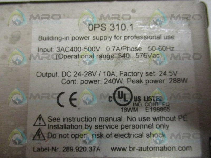 B&R 0PS310.1 POWER SUPPLY  UNMP