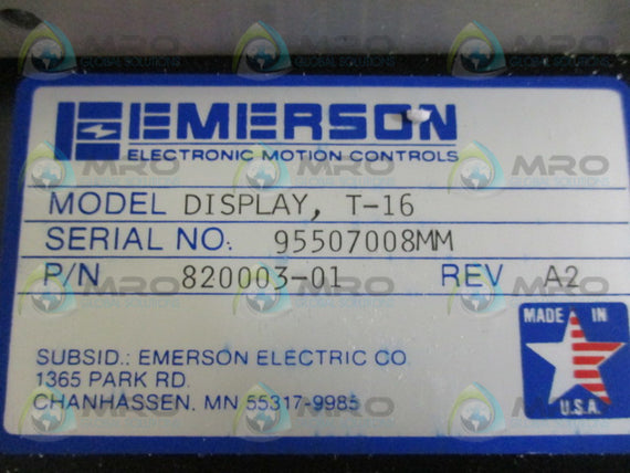 EMERSON T-16 820003-01 OPERATOR INTERFACE TERMINAL  NSMP