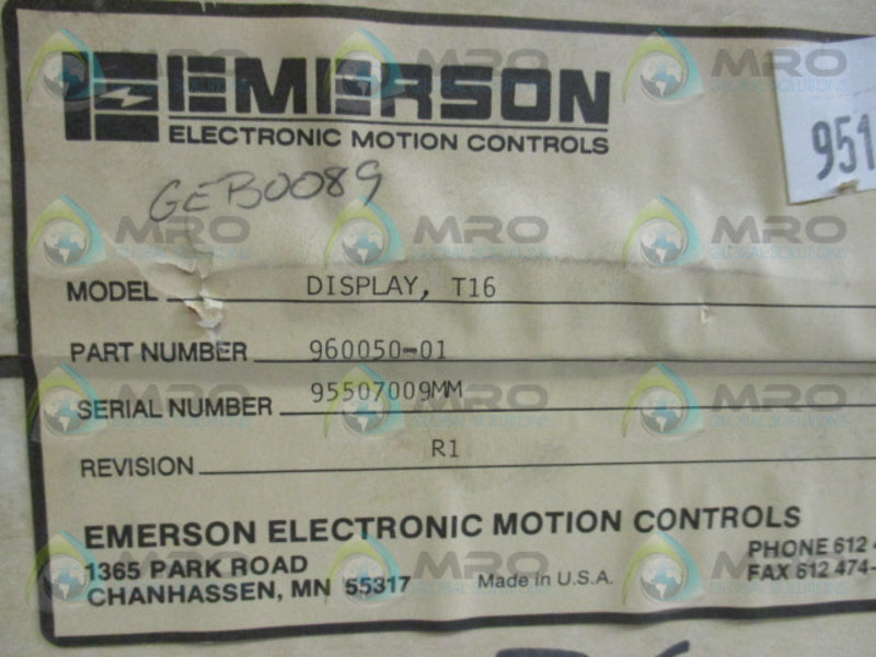 EMERSON T-16 960050-01 OPERATOR INTERFACE TERMINAL  NSFS