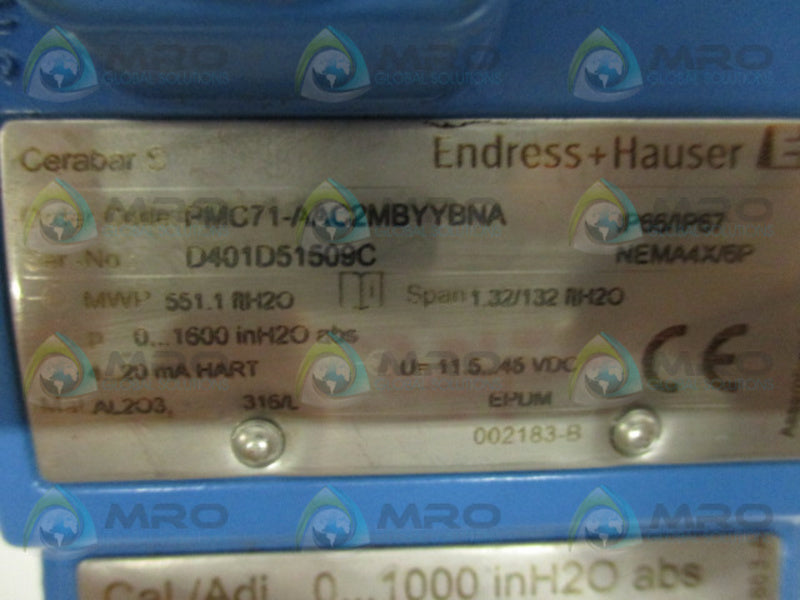 ENDRESS+HAUSER PMC71-AAC2MBYYBNA PRESSURE TRANSMITTER  NSNP