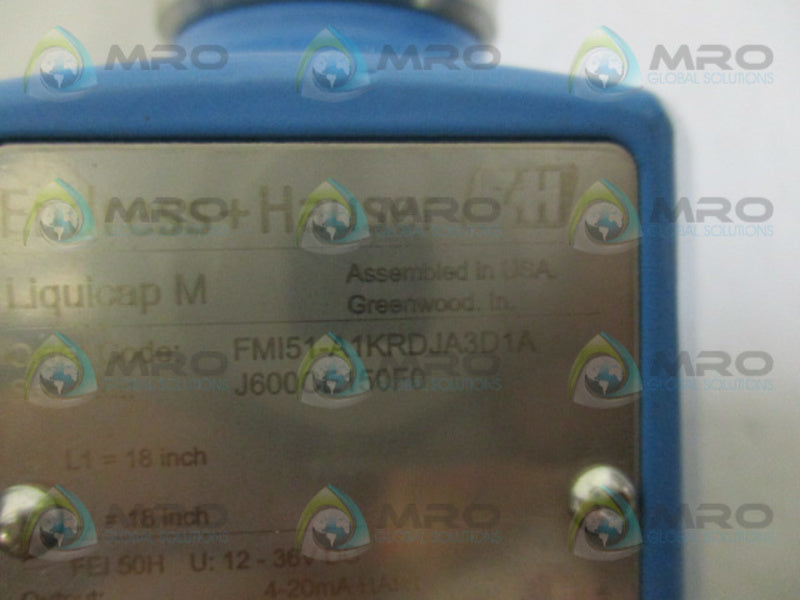 ENDRESS+HAUSER LIQUICAP M FMI51-A1KRDJA3D1A LEVEL MEASUREMENT 18"  NSNP