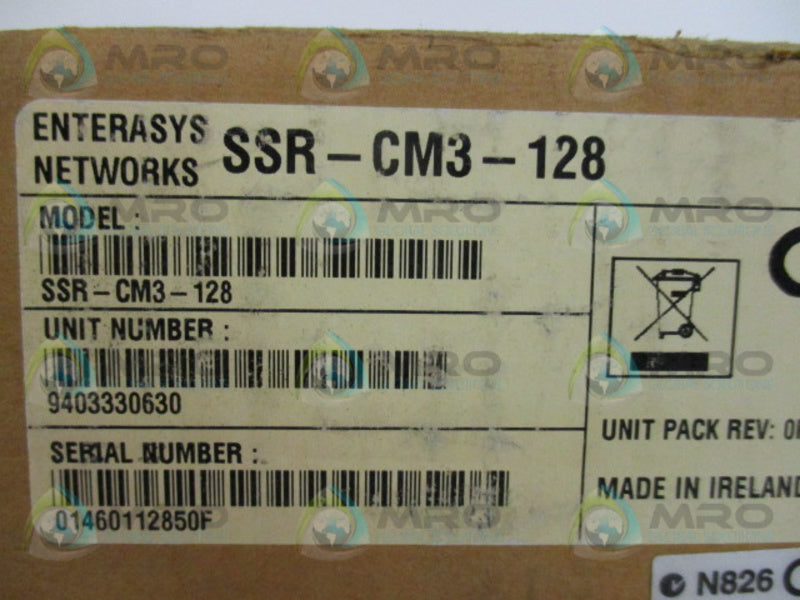ENTERASYS SSR-CM3-128 CONTROL MODULE  NSMP